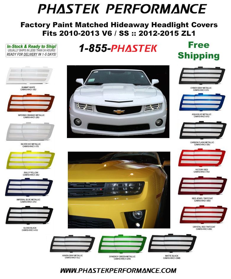 Hideaway Headlight Covers Phastek Performance Camaro5 Chevy Camaro